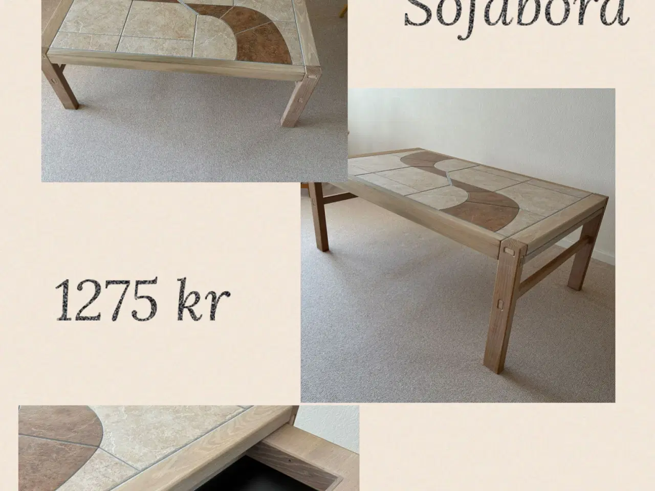 Billede 1 - Sofabord i hvisolieret eh