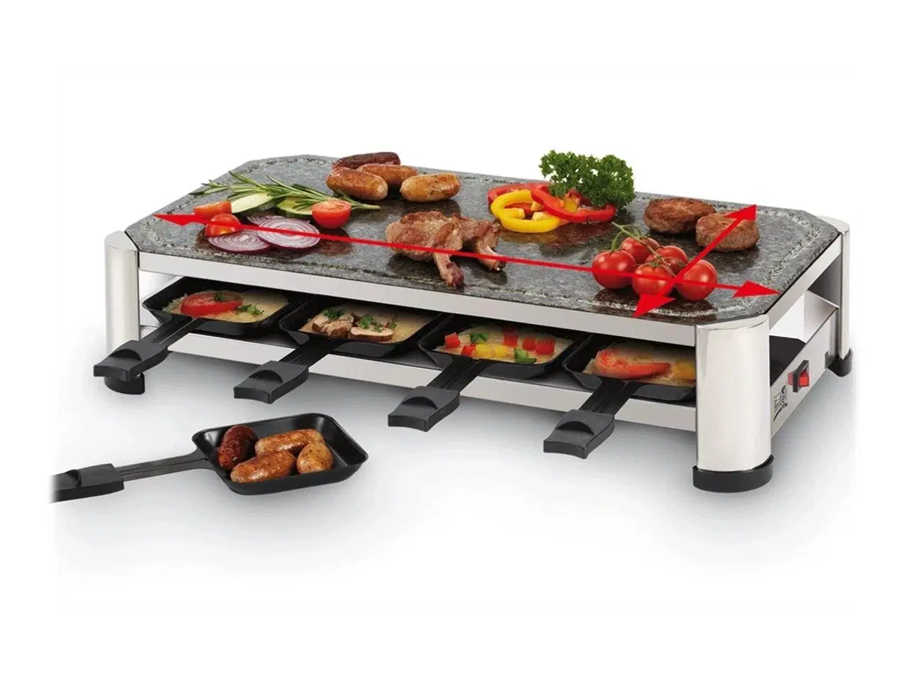 Billede 3 - Raclette grill FRITEL SG 2180 – rustfrit stål/krom-sort, 1.500 W