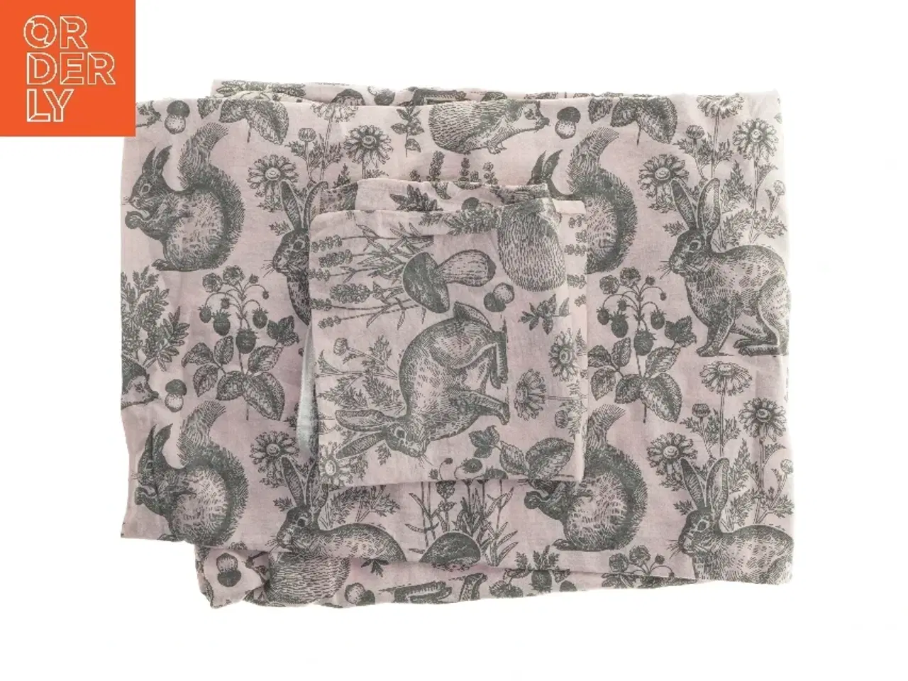 Billede 1 - Børne sengetøj med dyreprint (str. pude 40x40, dyne 130x95 cm)