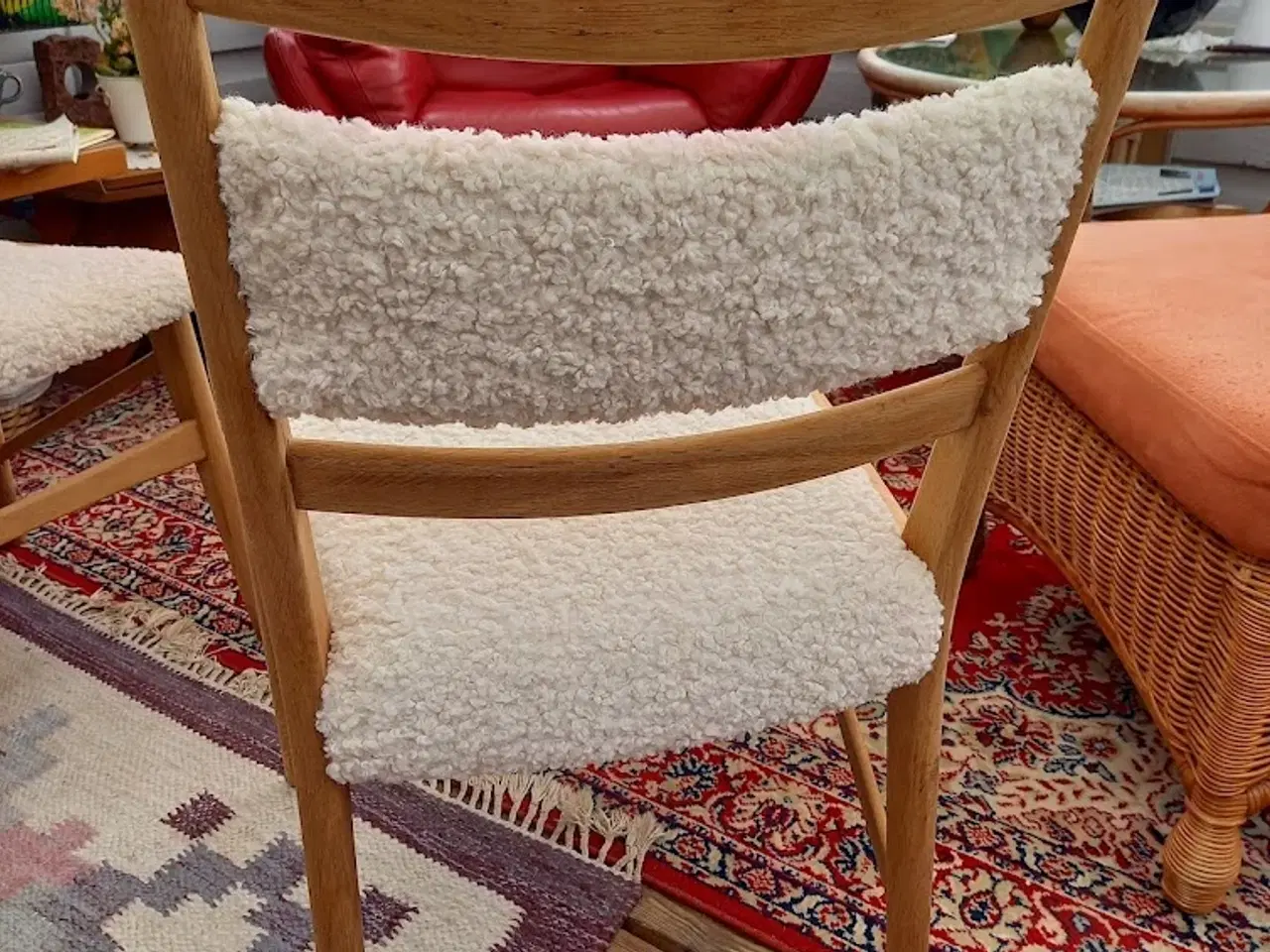 Billede 7 - 6 spisebordsstole i egetræ.