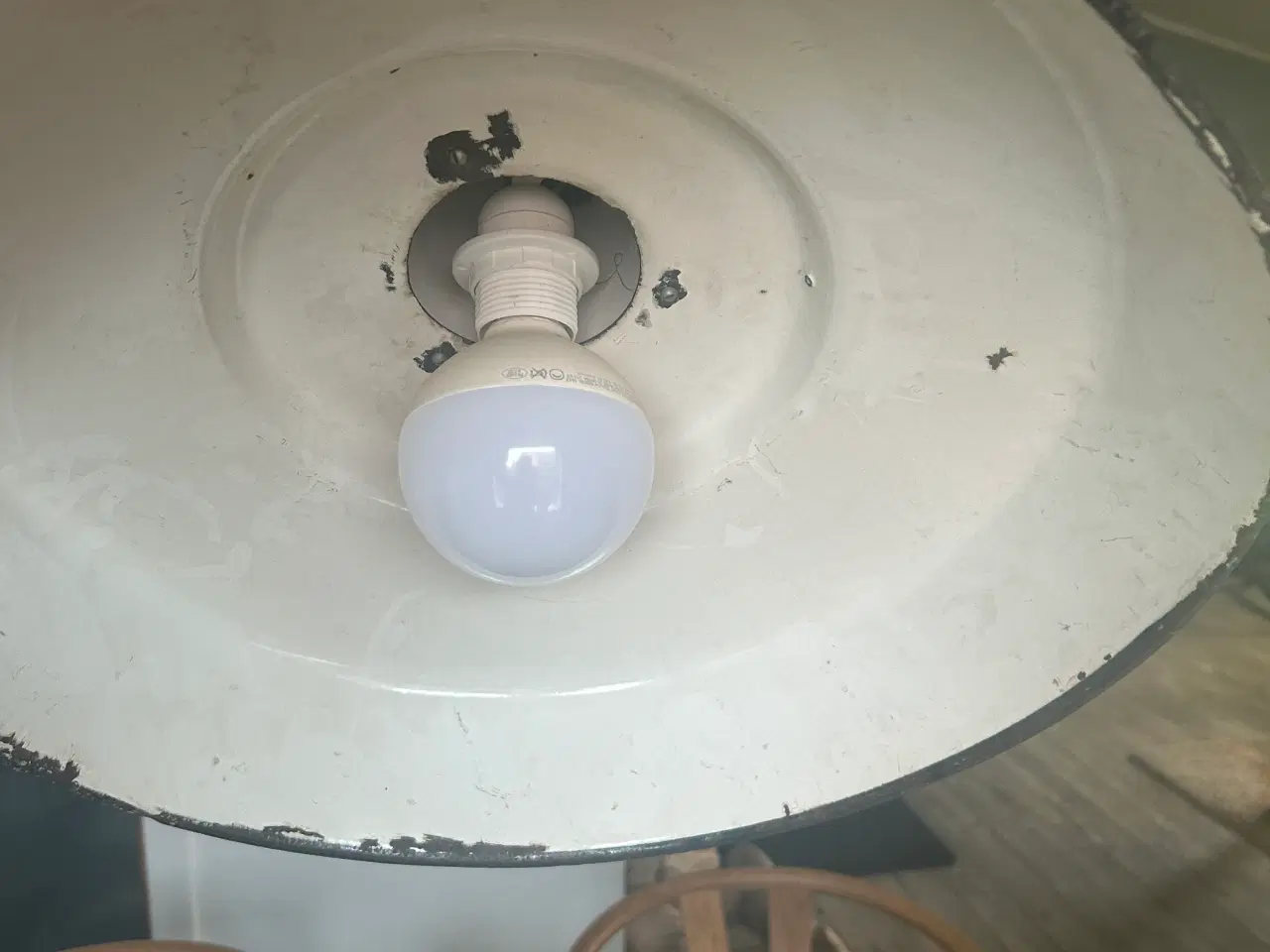 Billede 5 - Retro lampe sølvgrå med patina - D 45 cm