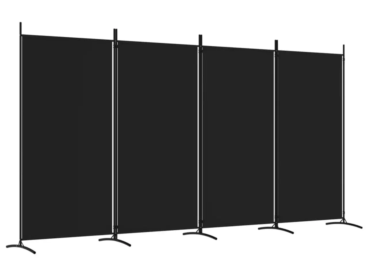 Billede 2 - 4-panels rumdeler 346x180 cm stof sort