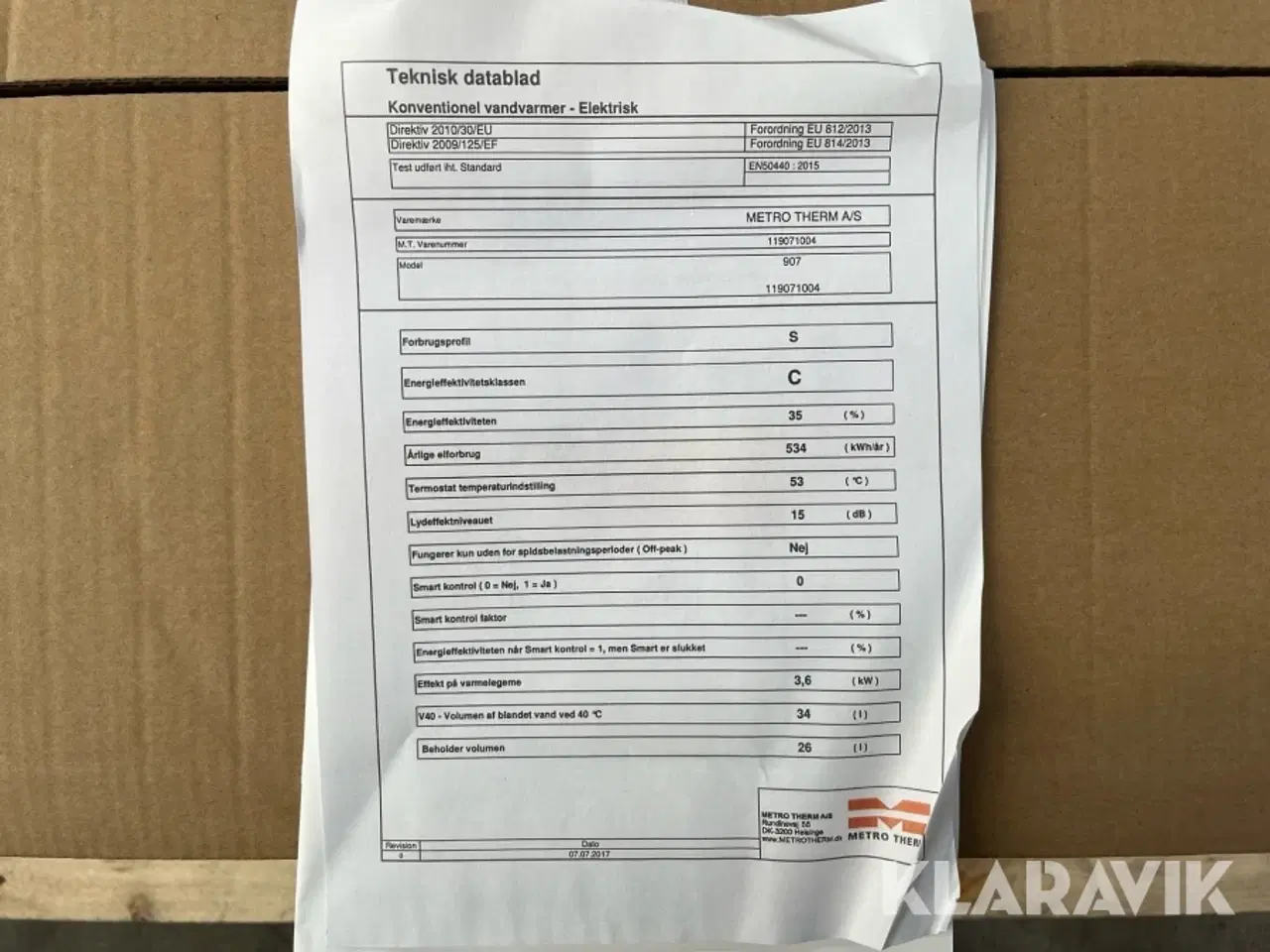 Billede 6 - Elvandvarmer Metro Therm 907 26 Liter
