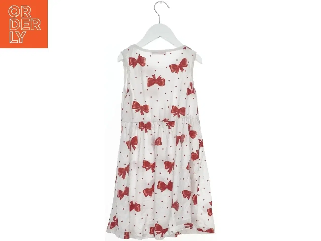 Billede 2 - Hvid kjole med røde sløjfer fra Lida Fashion (str. 128)