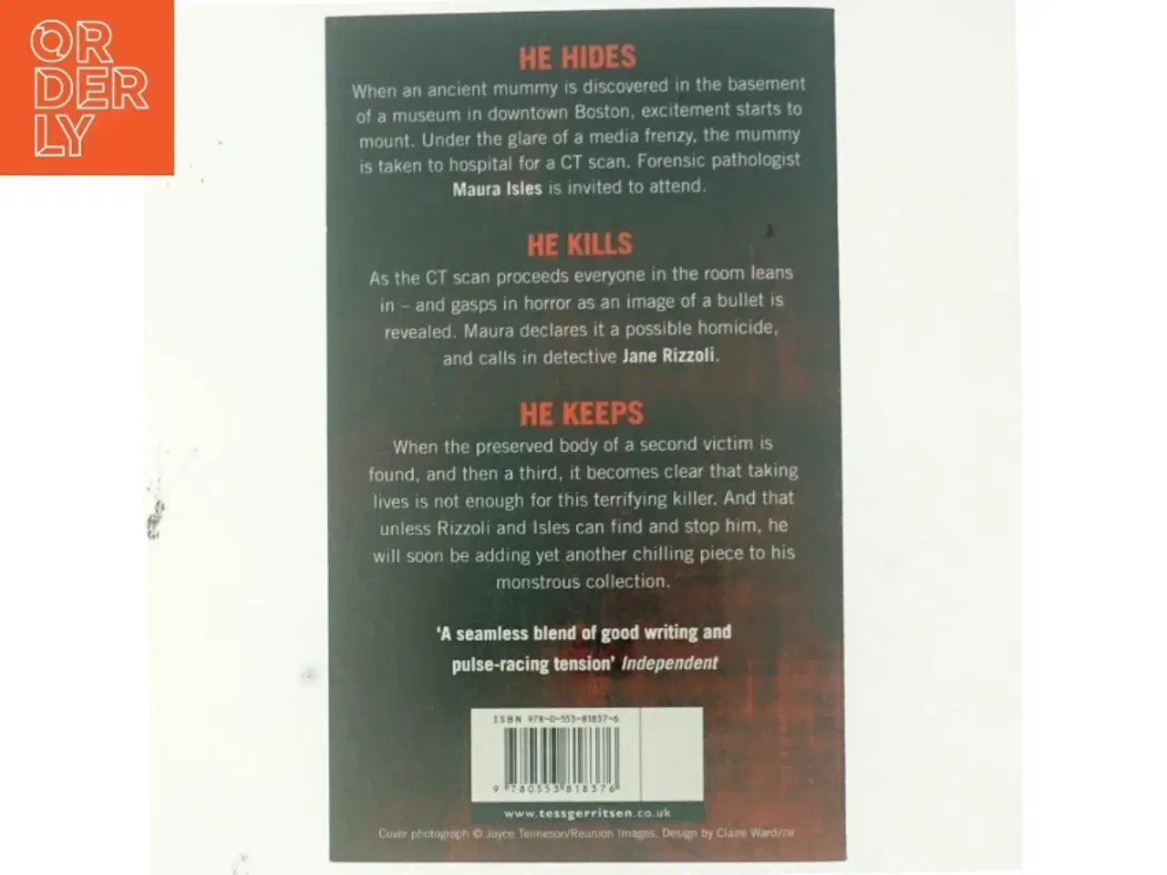 Billede 3 - Keeping the Dead af Tess Gerritsen (Bog)