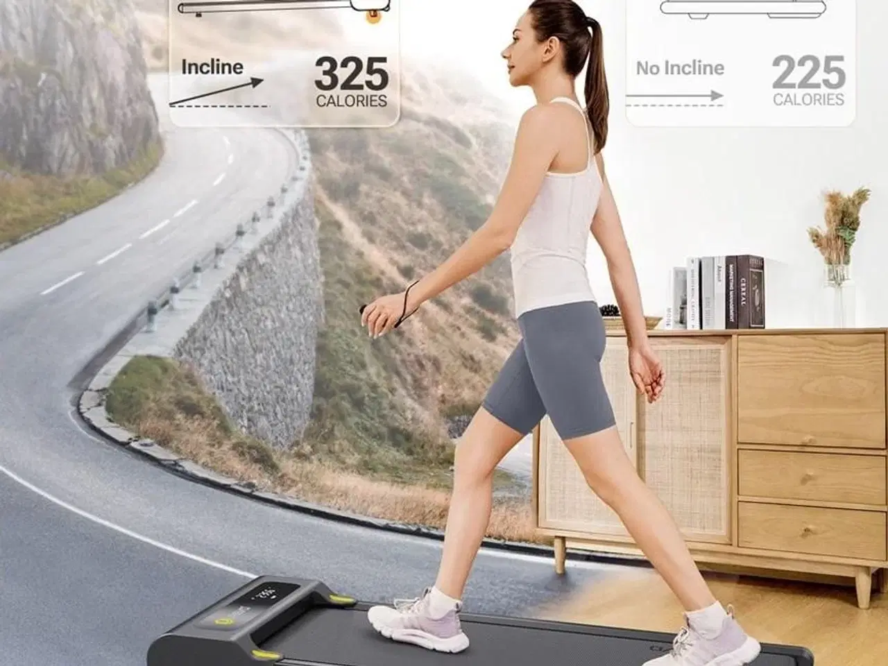 Billede 13 - Løbebånd walkingpad UREVO E3S – kompakt kontor- og hjemmetræning