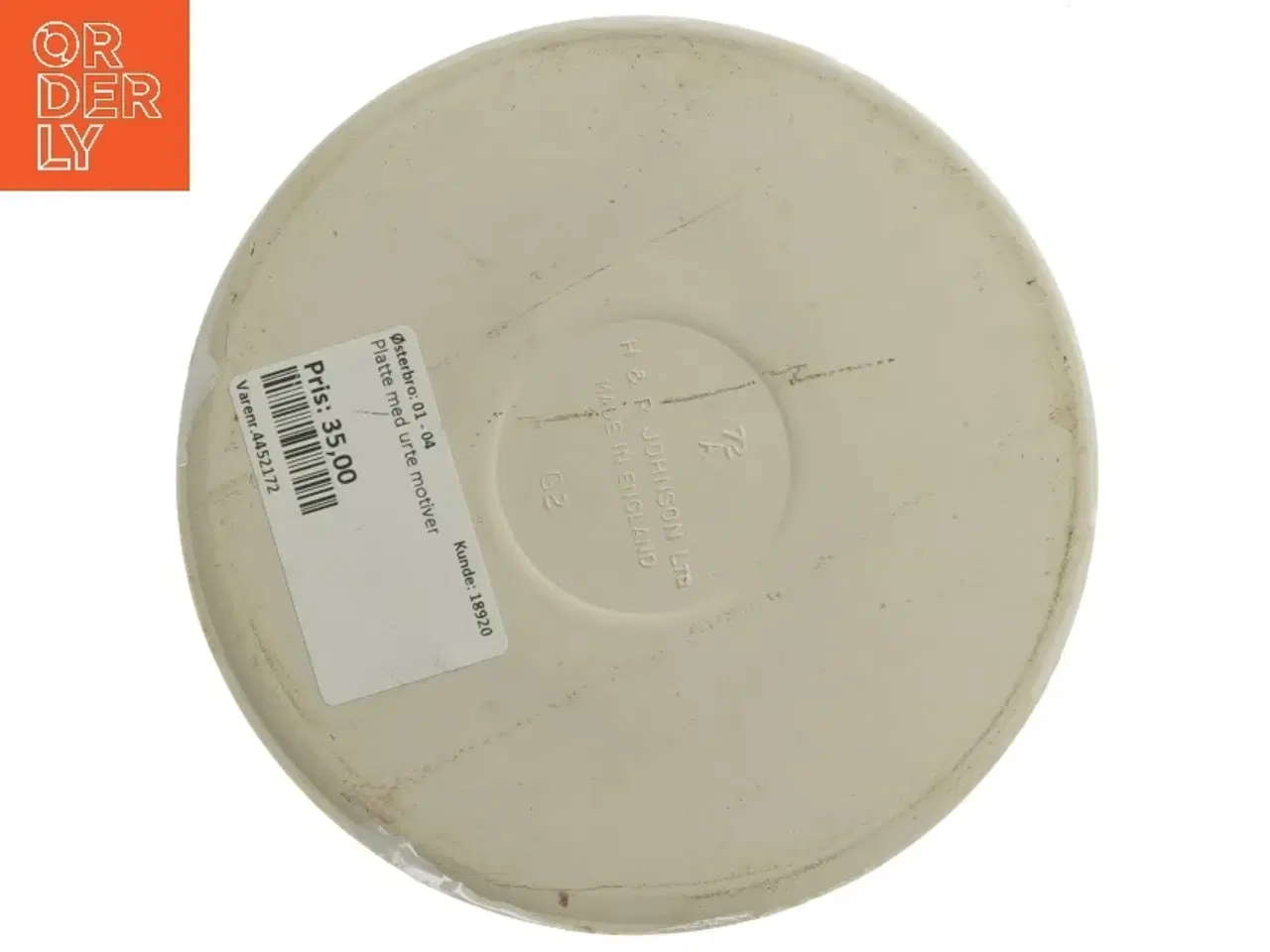 Billede 3 - Dekorativ tallerken med blomsterillustration fra H & R Johnson (str. Ø 15 cm)