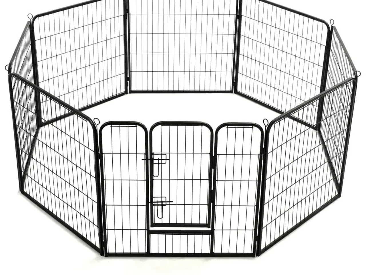 Billede 5 - Løbegård til hunde 8 paneler stål 80 x 80 sort