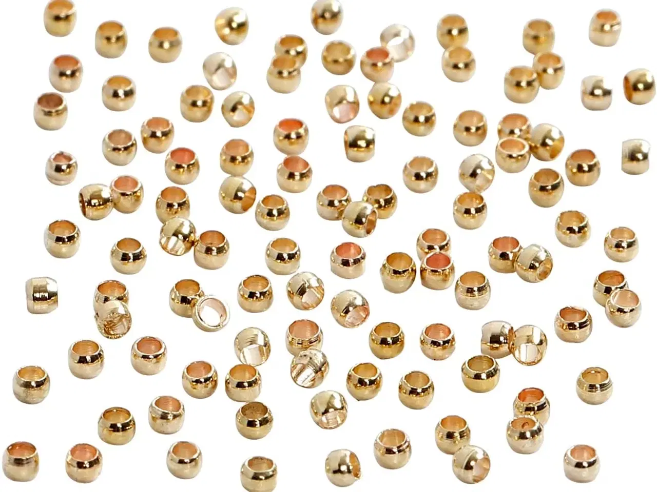 Billede 1 - Guld Wireklemmer 2 mm - 100 stk. til Smykkedesign