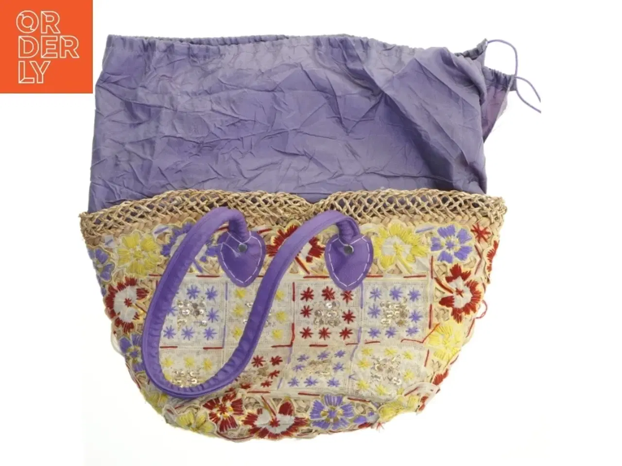 Billede 5 - Stråtaske med blomsterdesign (str. 50x30 cm)