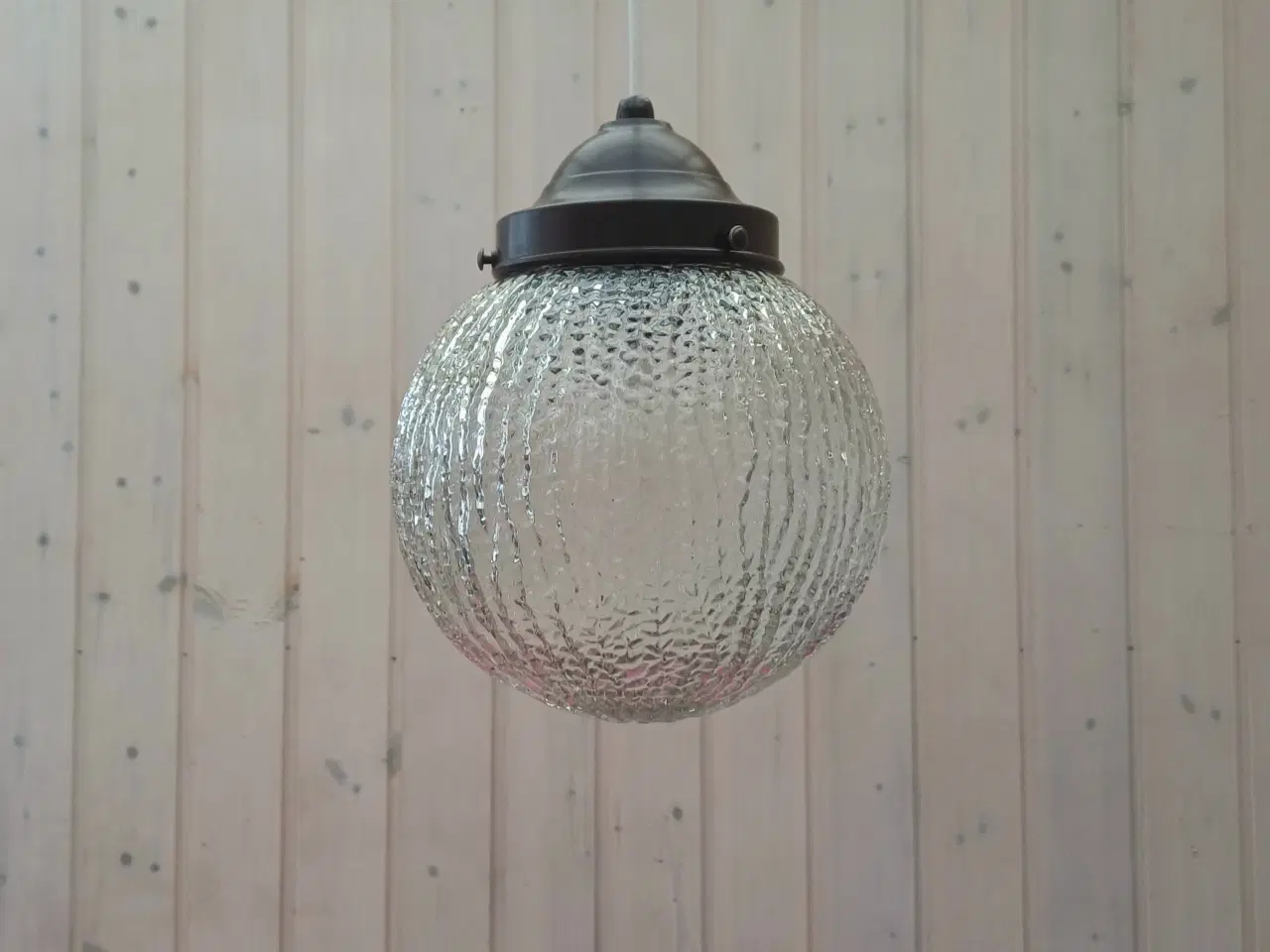 Billede 2 - Retro loftlampe med glasskærm