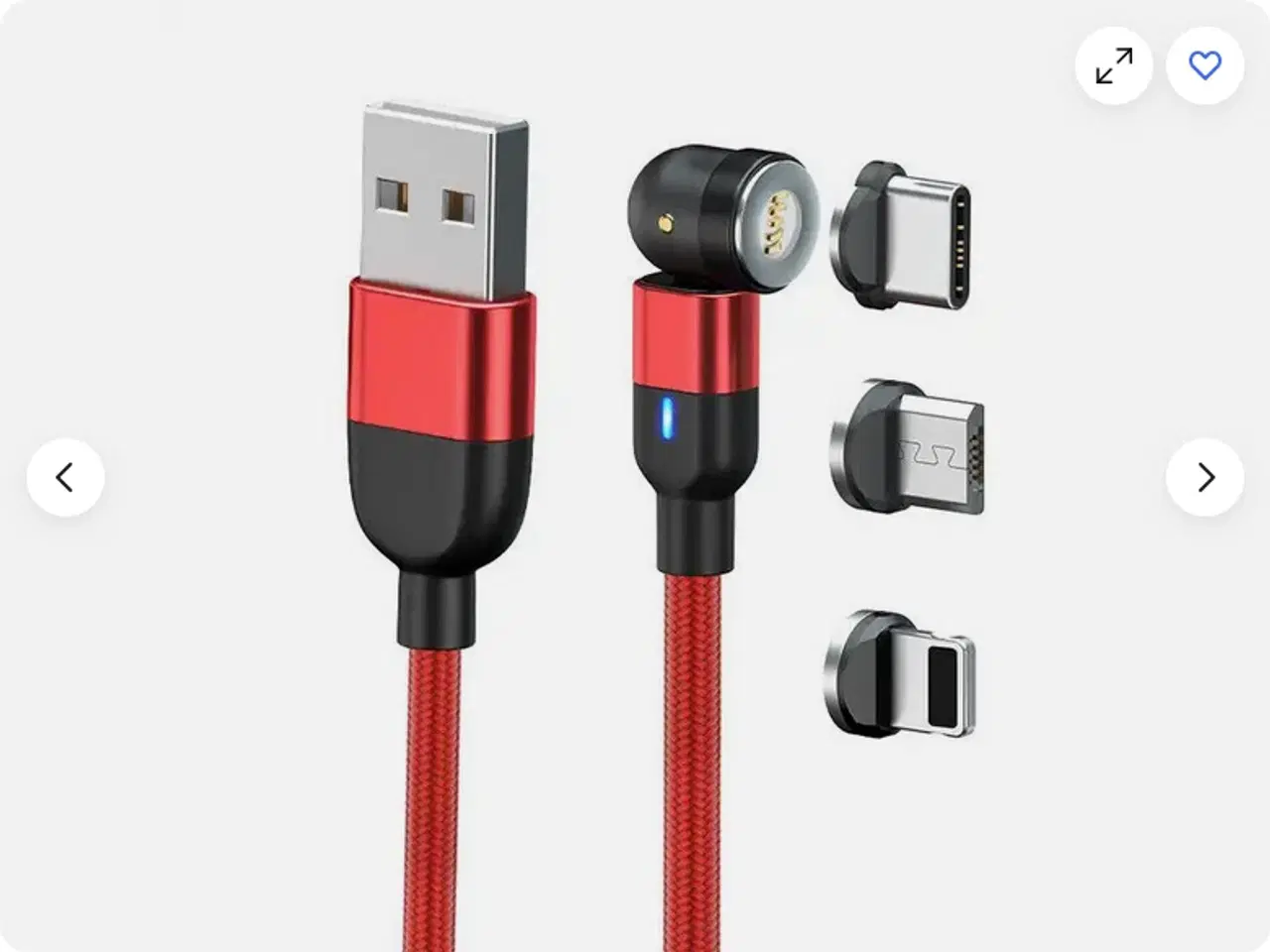 Billede 1 - Magnetisches USB-C-Kabel – Schnellladung 5 A – 1 m