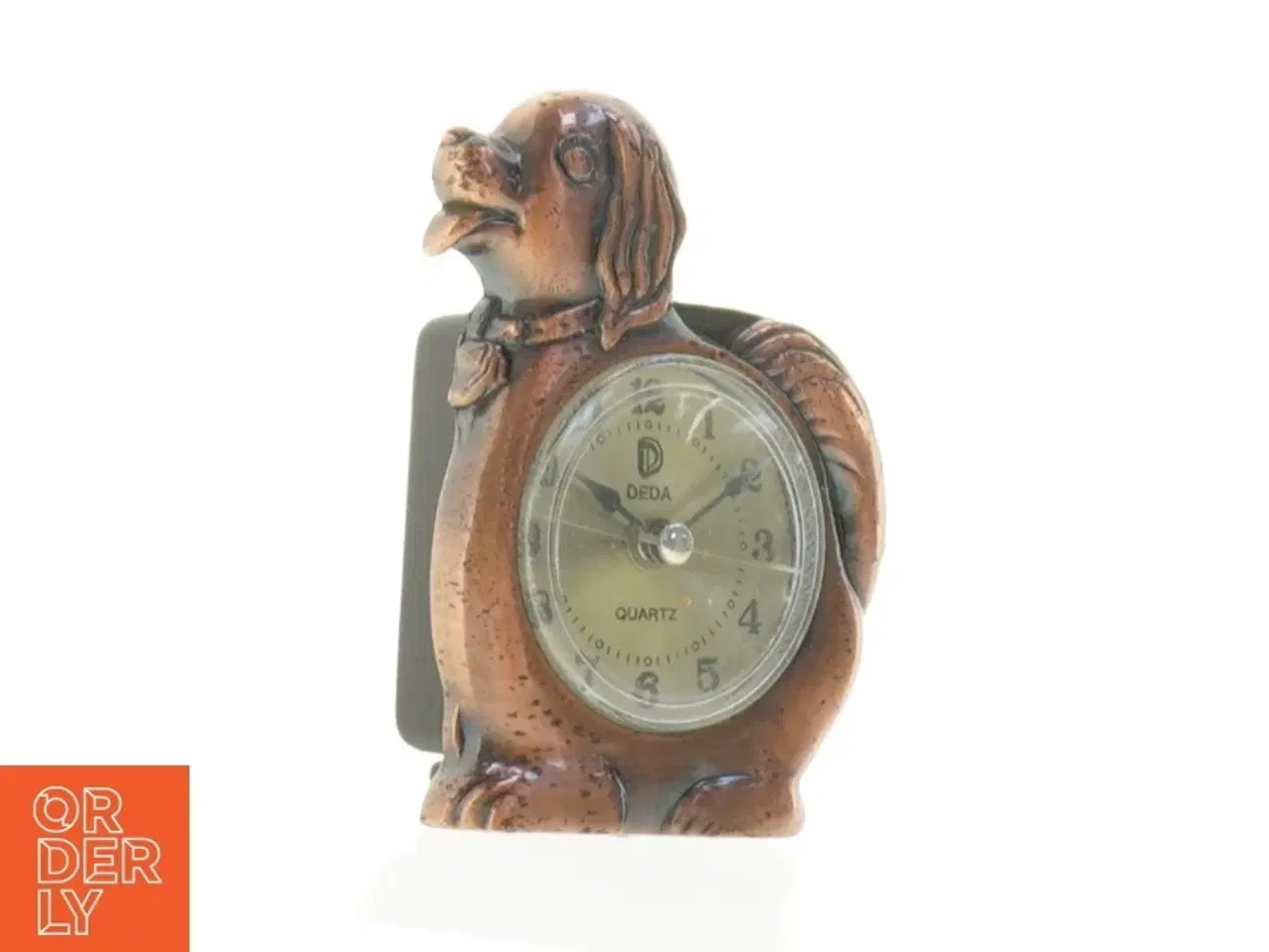 Billede 1 - Vintage Kobber Hunde Ur (str. 10 x 8 x 3 cm)