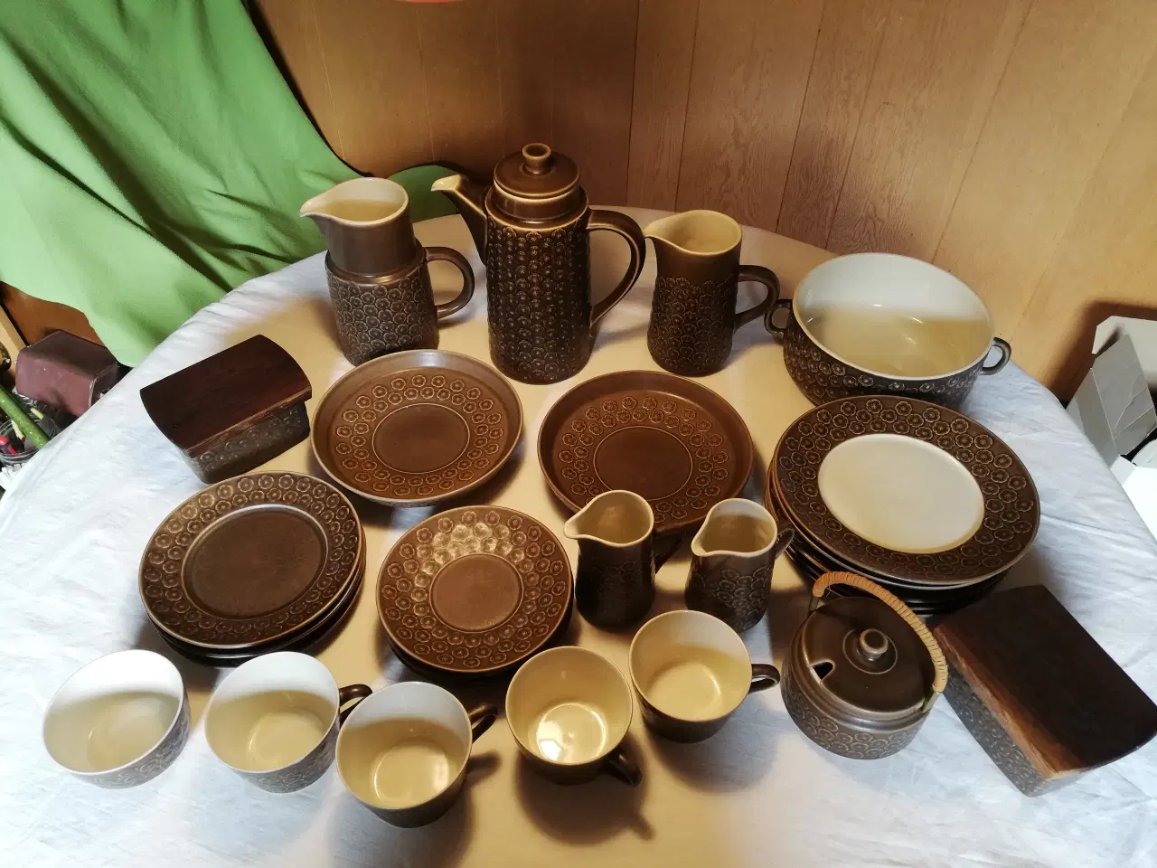 Billede 1 - Brun Azur - brun Umbra stentøj kopper,kaffekande,t