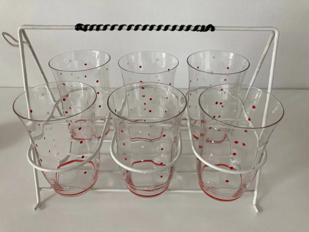 Billede 4 - Retro glaskande med 6 glas i holder