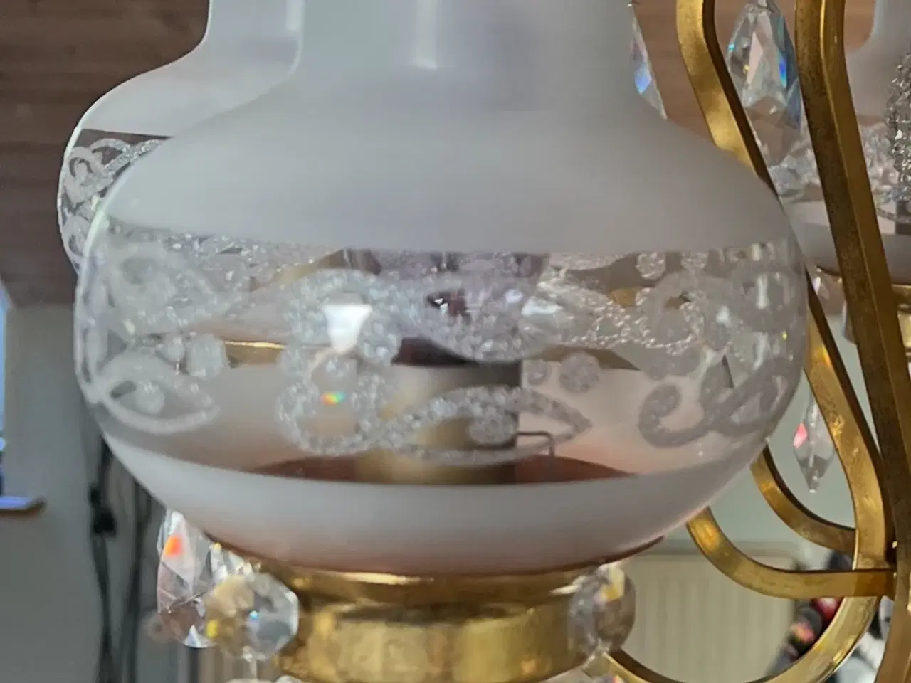 Billede 2 - Flot Prismelysekrone messing