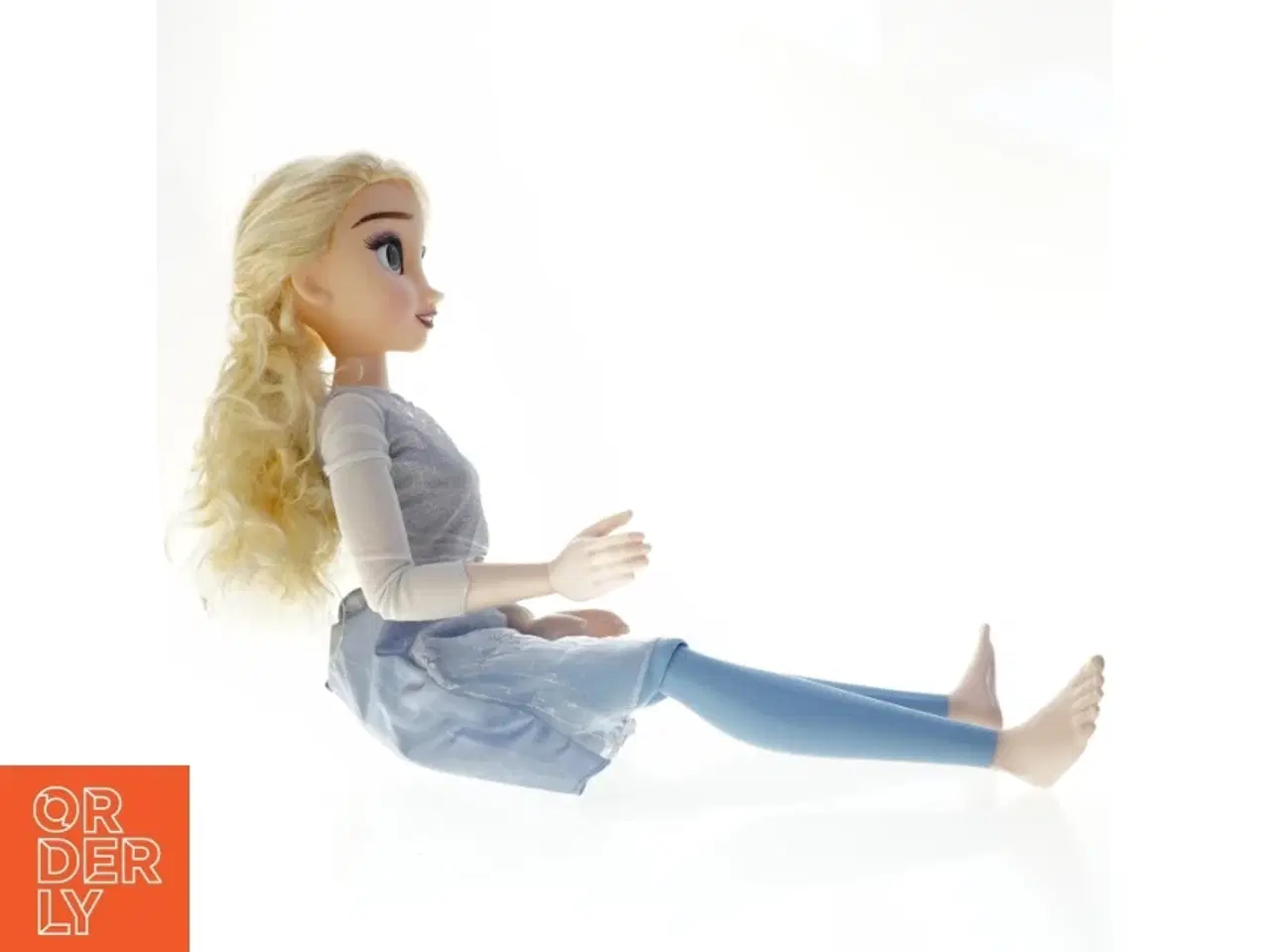 Billede 2 - Næsten som ny Disney Stor dukke med blåt tøj, Elsa fra Frozen (str. 85 cm)