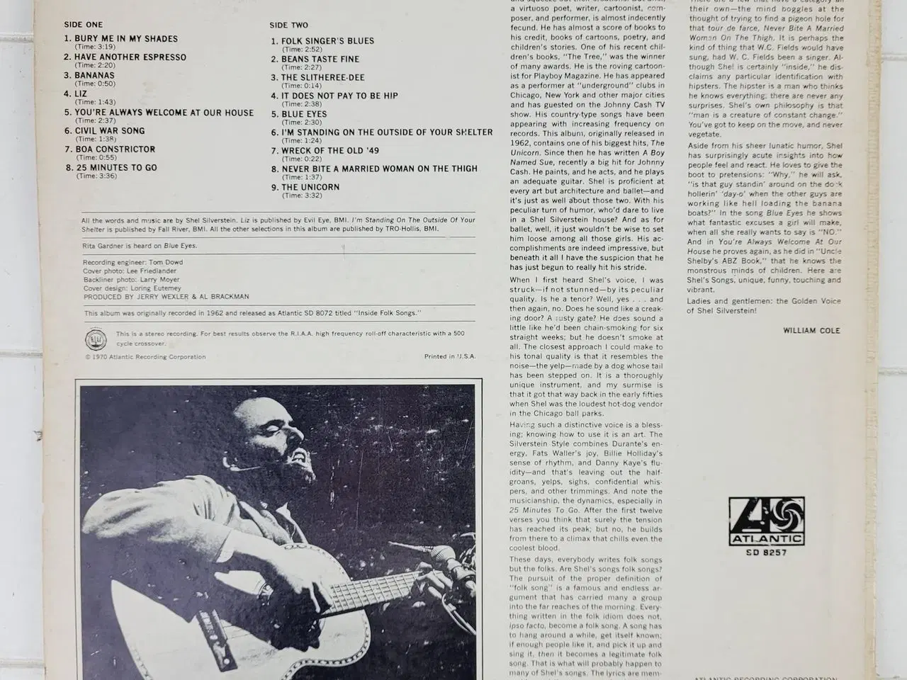 Billede 2 - ⭐️LP: Shel Silverstein - Inside Shel Silverstein