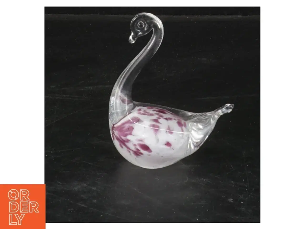Billede 1 - Glasfigur af svane (str. 8x7 cm)