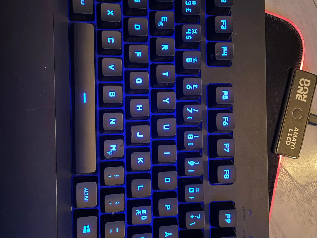 Billede 3 - Gamersæt Logitech mus og keyboard  og LED måtte