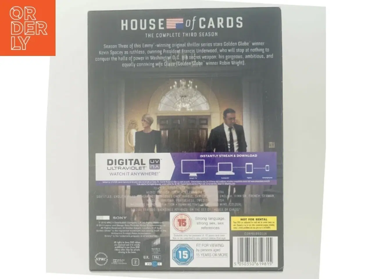 Billede 3 - House of Cards Season 3 med Kevin Spacey (DVD)