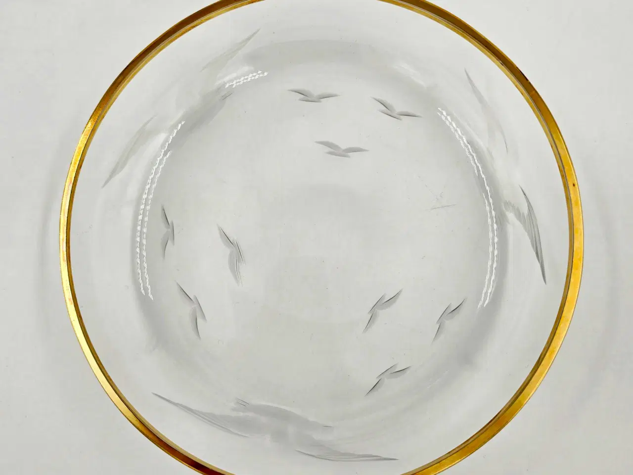 Billede 10 - Mågeglas isasiet med guldkant Lyngbyglasværk