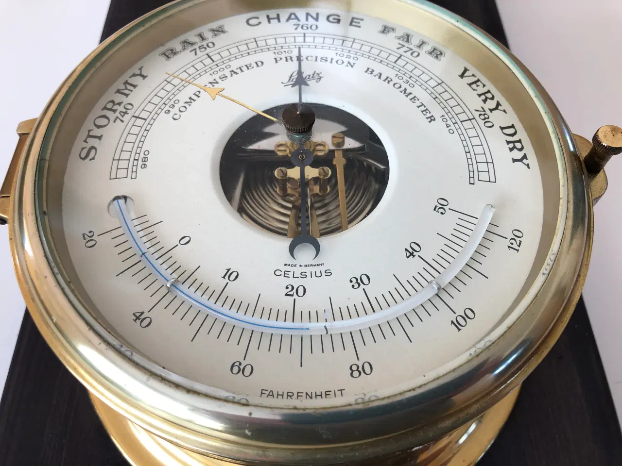 Billede 6 - Schatz skibsur og barometer på bejset plade