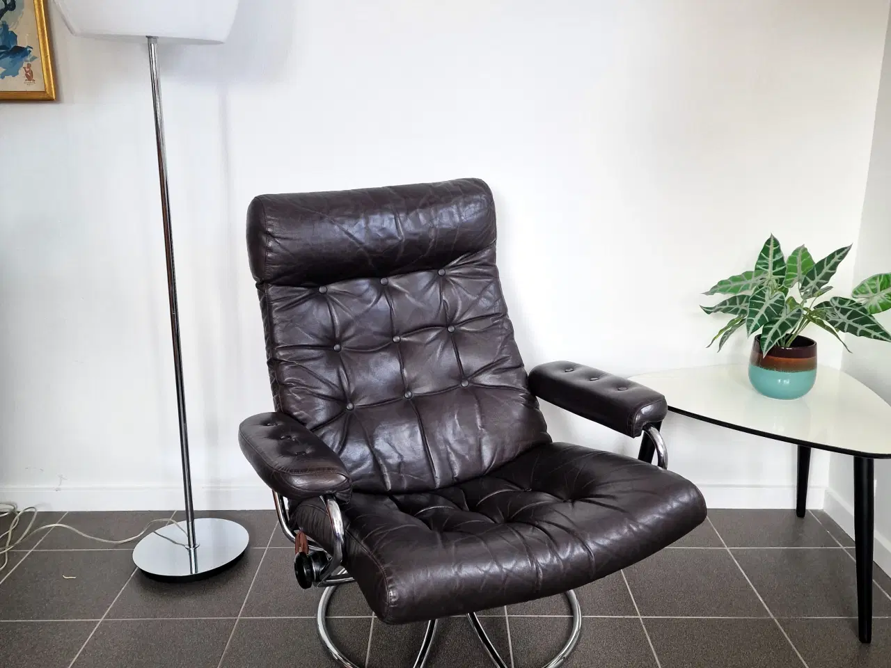 Billede 1 - Lækker norsk vintage "Stressless" lænestol. 