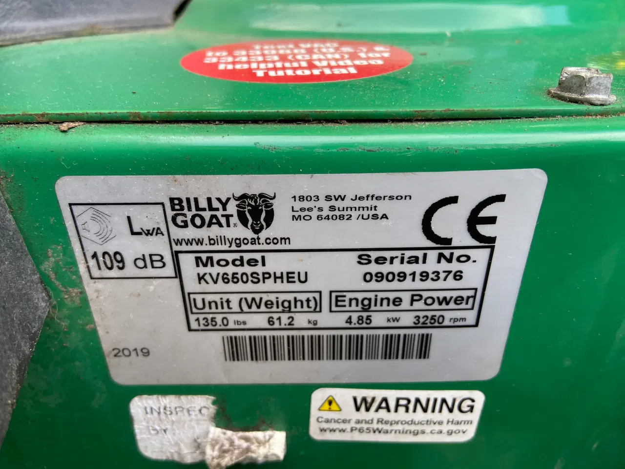 Billede 7 - Billy Goat KV650 løvsuger SOM NY