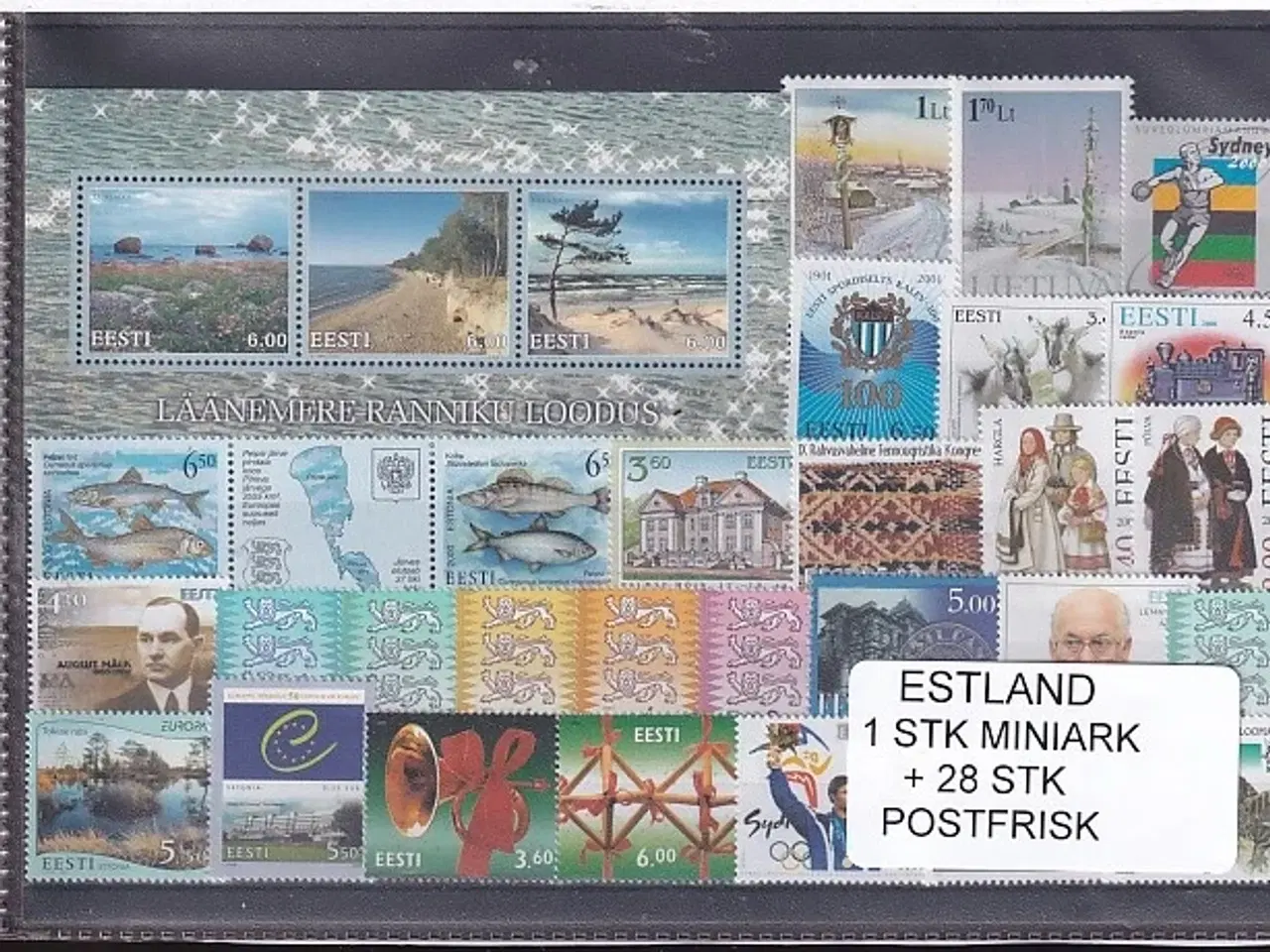 Billede 1 - Estland - 1 Stk. Miniark - 28 Stk. Postfrisk