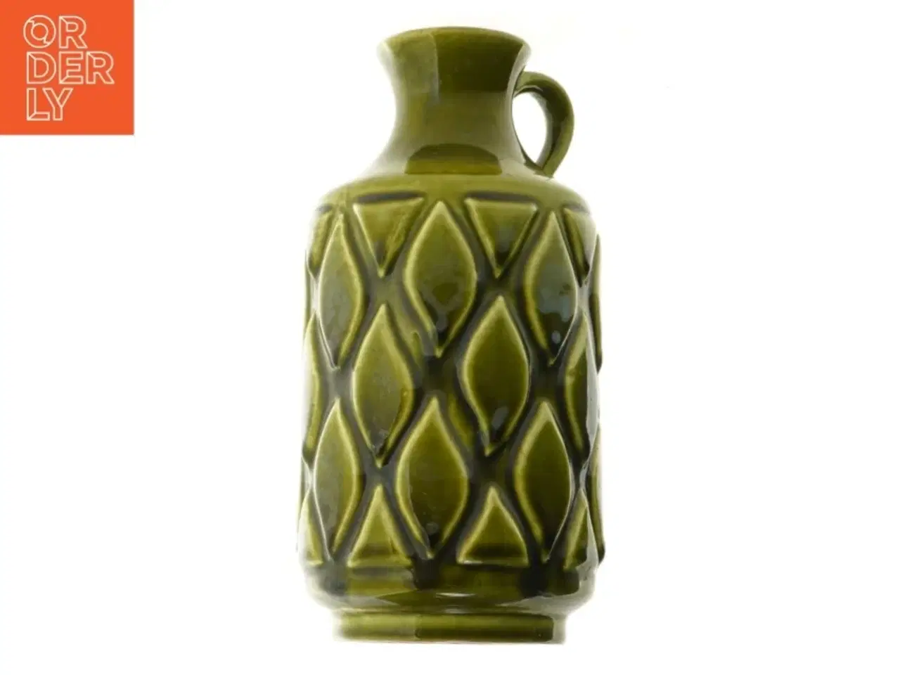 Billede 2 - Grøn keramik vase, 1541/18 (str. 18 cm)