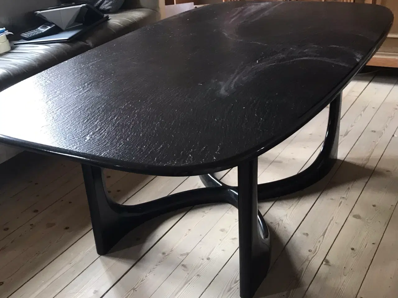 Billede 1 - Sofabord i børstet sort marmor