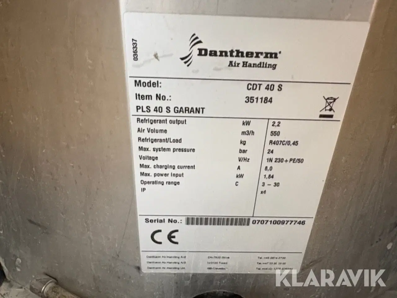 Billede 10 - Affugter Dantherm CDT 40 S