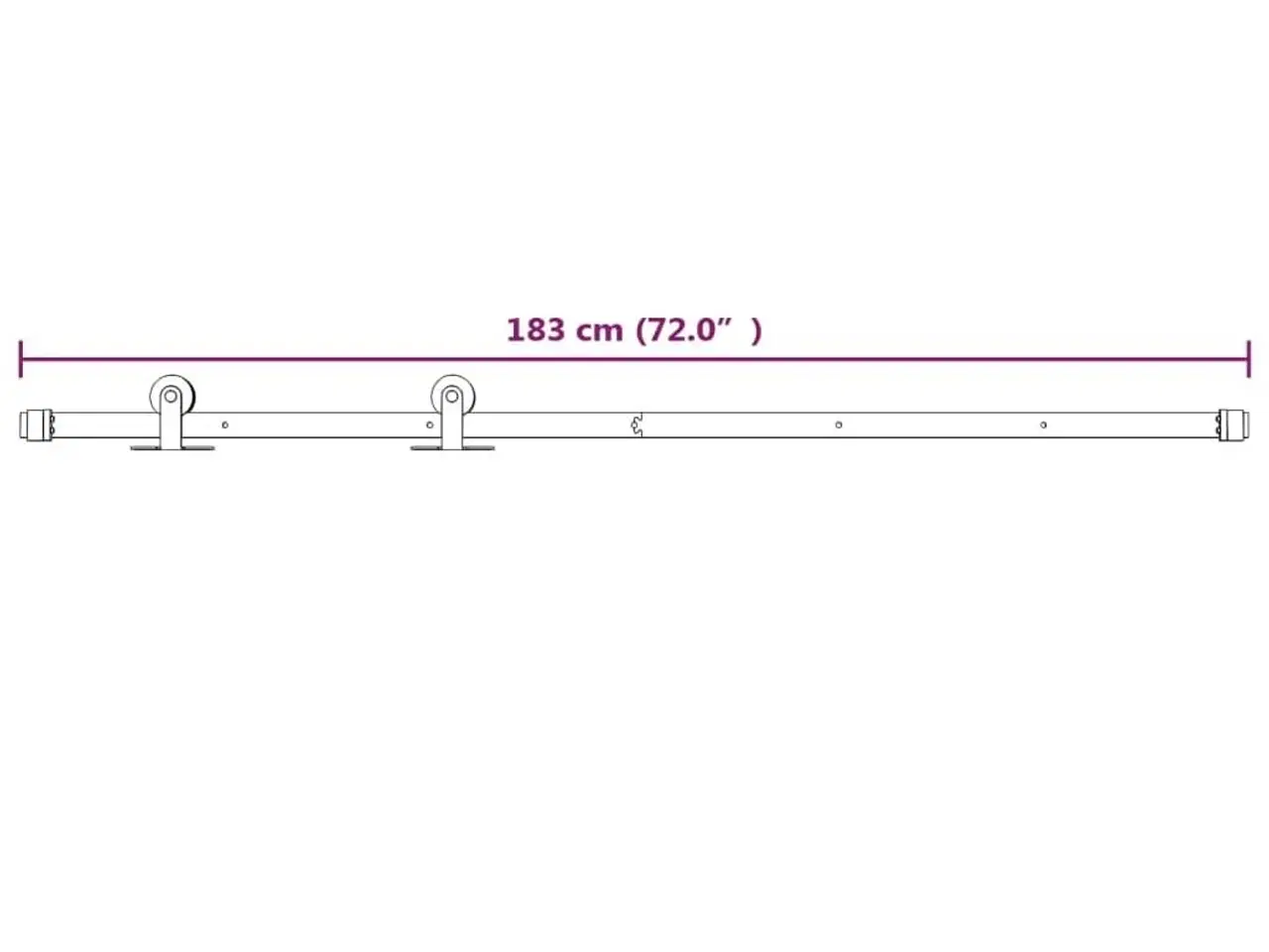 Billede 7 - Skinnesæt til skydedør 183 cm stål hvid