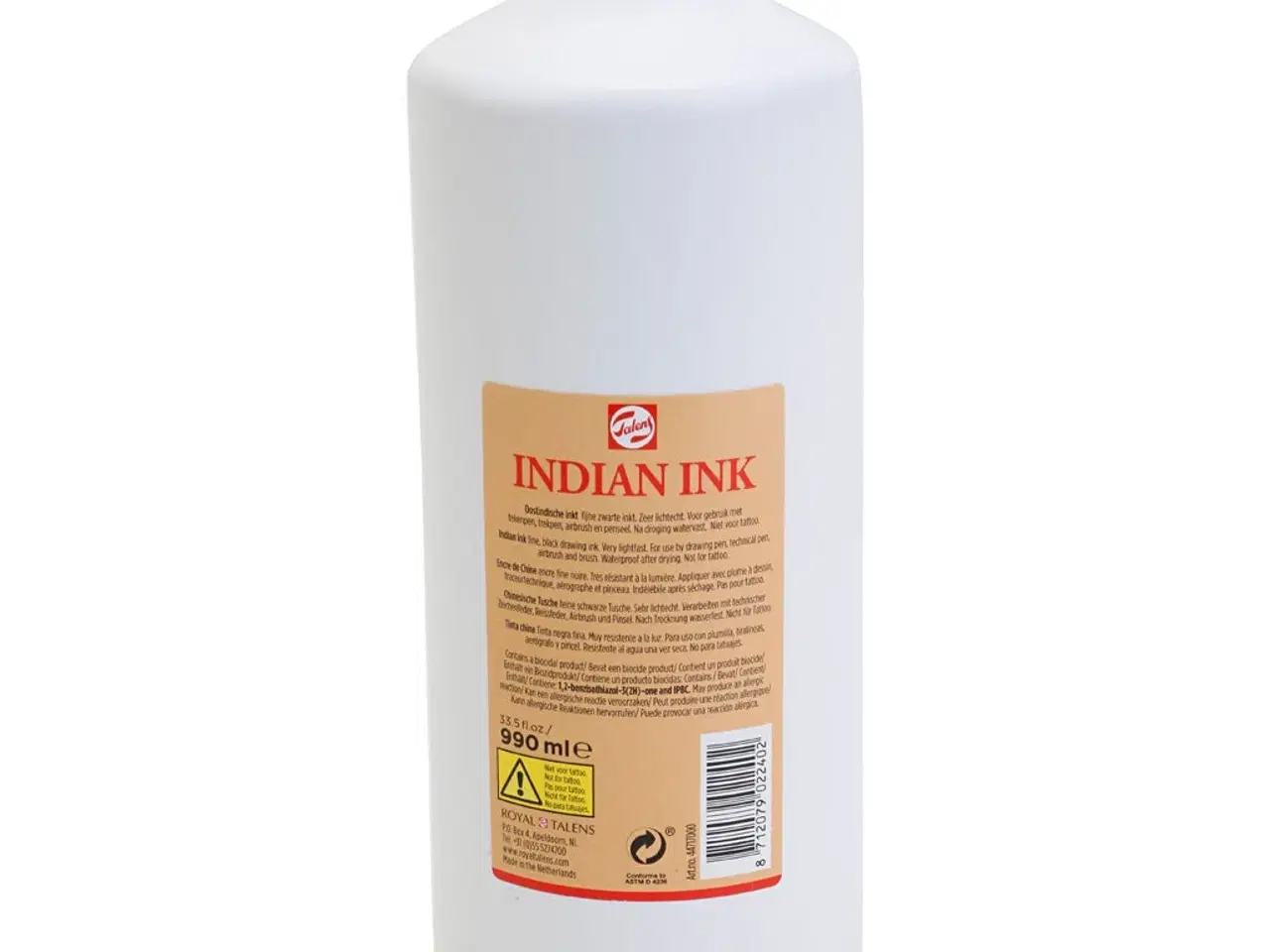 Billede 1 - Flydende Sort Tusch 1000ml - Vandfortyndbar & Overmalbar