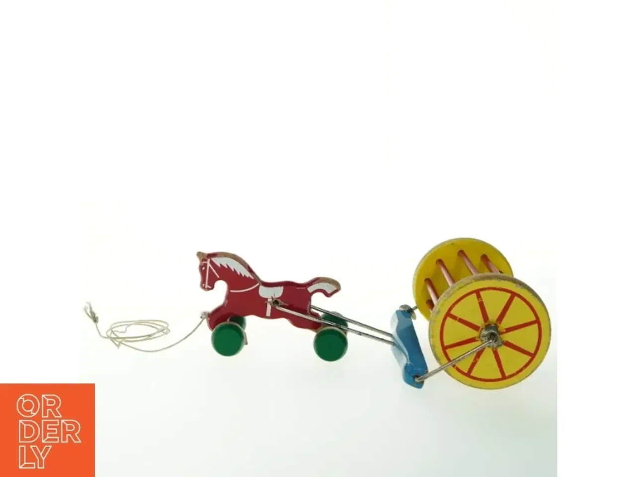 Billede 2 - Vintage trækdyr med tromme (str. Længde. 30 cm)