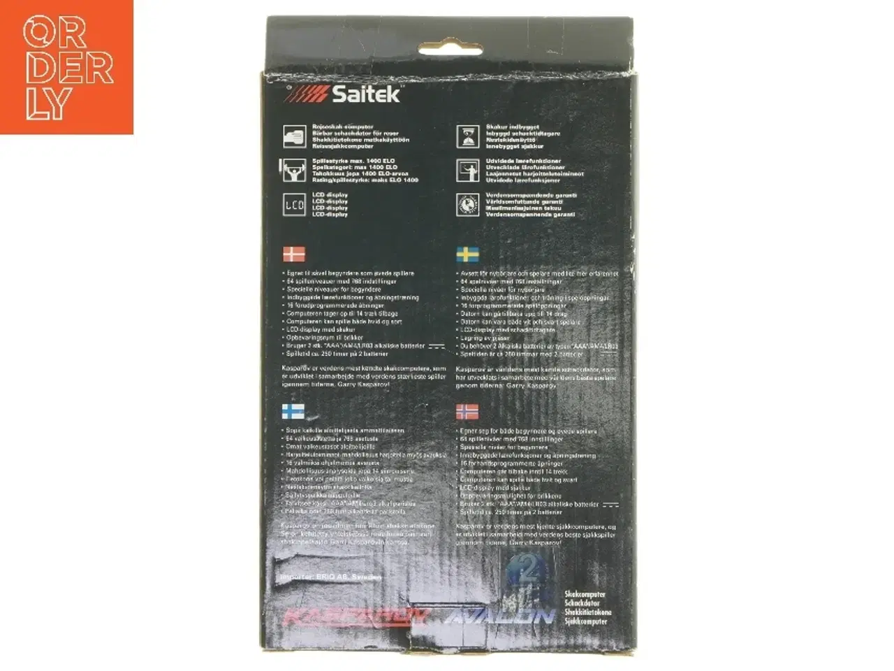 Billede 3 - Kasparov Avalon skakcomputer fra Saitek (str. 17,5x10 cm)