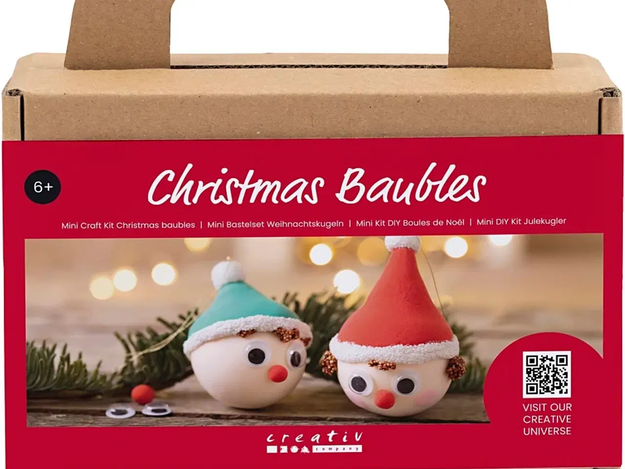 Billede 1 - Mini DIY Kit Julekugler, Rød og grøn nisse, 1 pk.