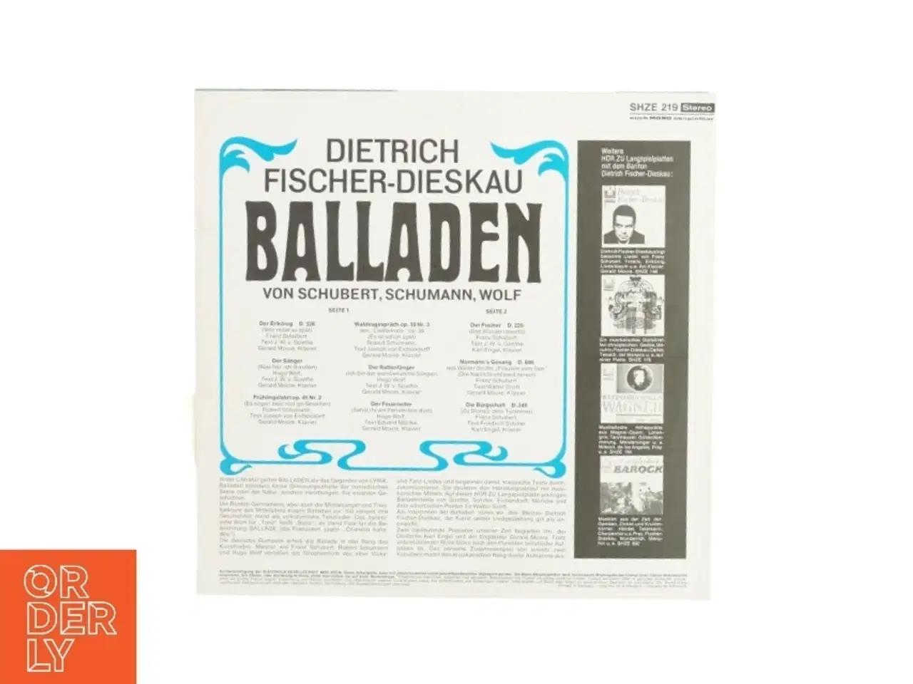 Billede 2 - Dietrich Fischer-Dieskau Balladen Vinylplade