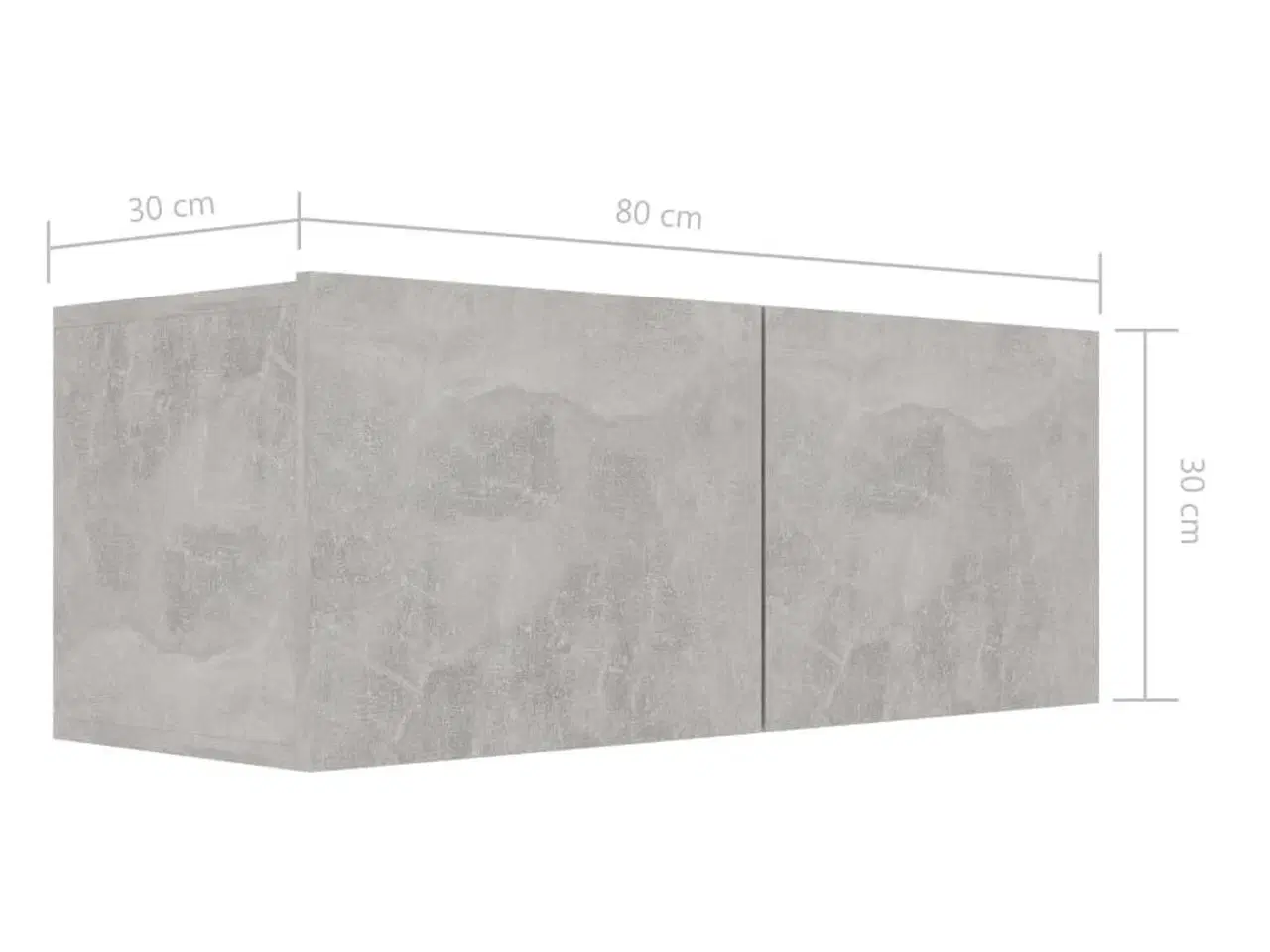 Billede 8 - Tv-bord 80x30x30 cm konstrueret træ betongrå