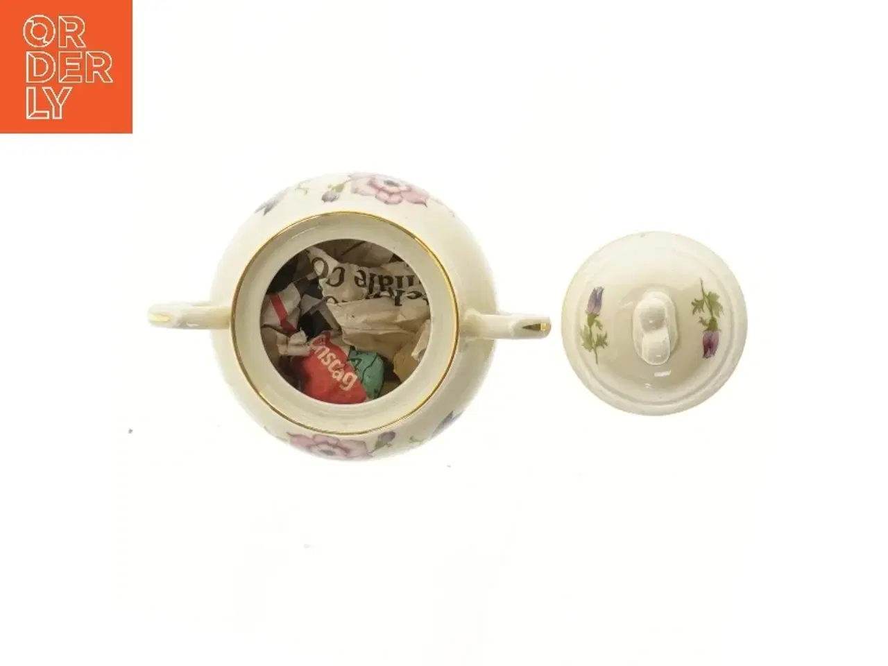 Billede 2 - Porcelæn sukkerskål med låg (str. 13 cm)