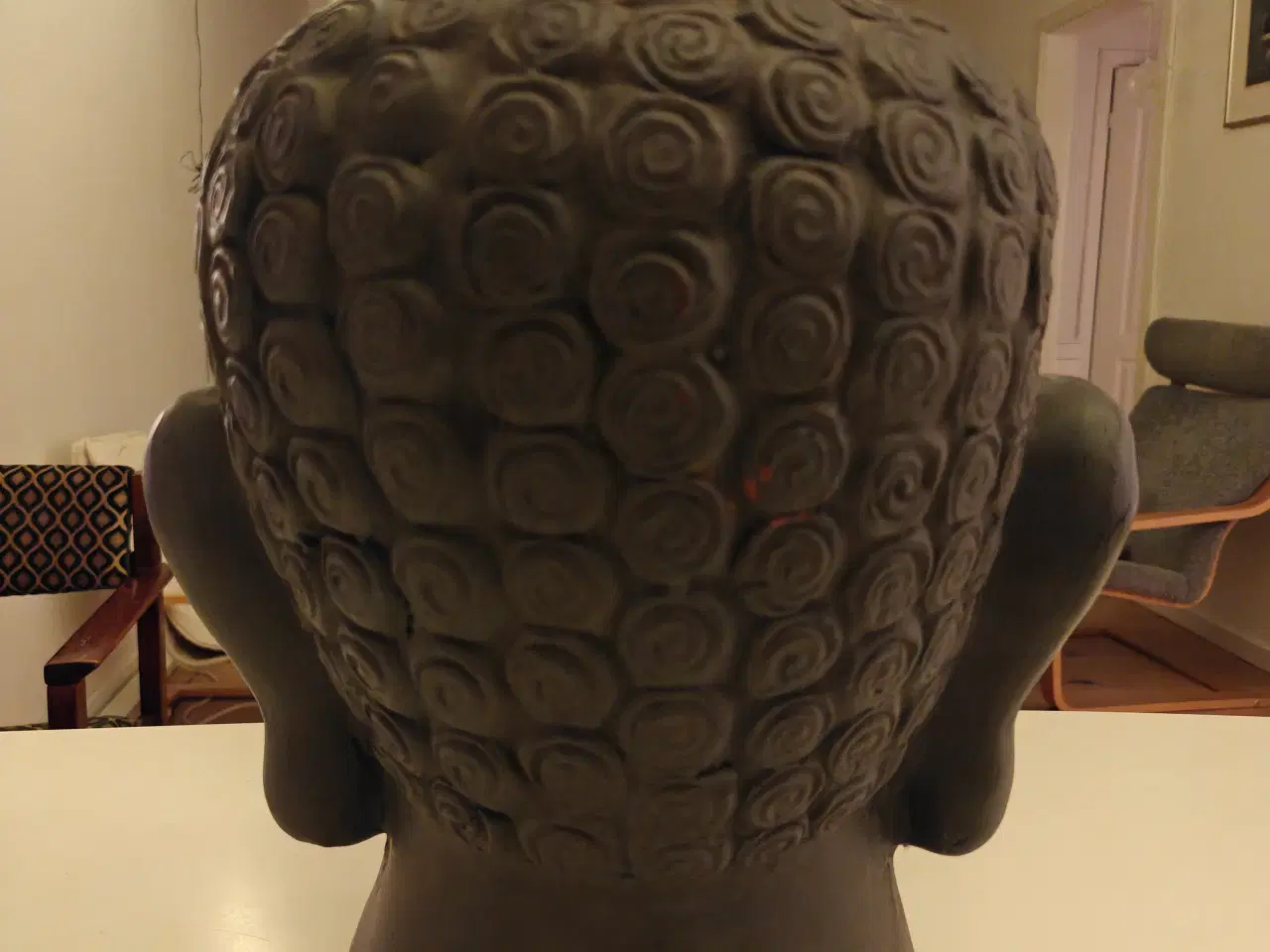 Billede 4 - Buddhahoved i stor størrelse – dekorativt og rolig