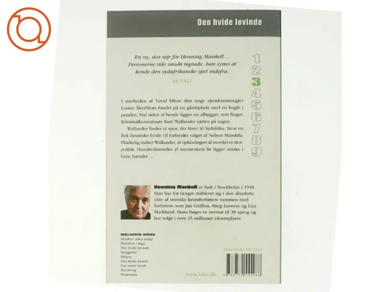 Billede 3 - Den hvide løvinde af Henning Mankell (Bog)
