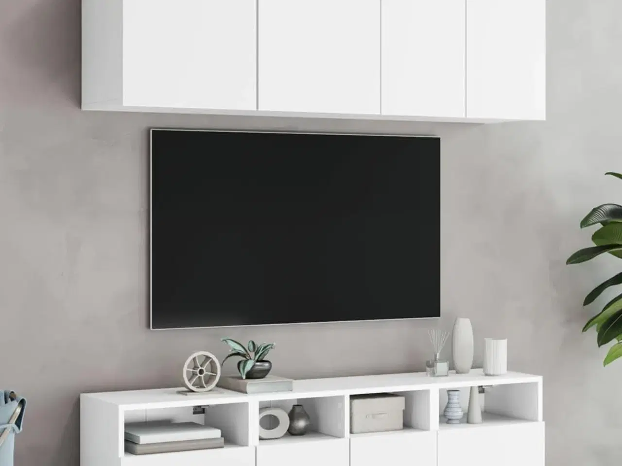 Billede 4 - Væghængte tv-borde 2 stk. 40x30x30 cm konstrueret træ hvid