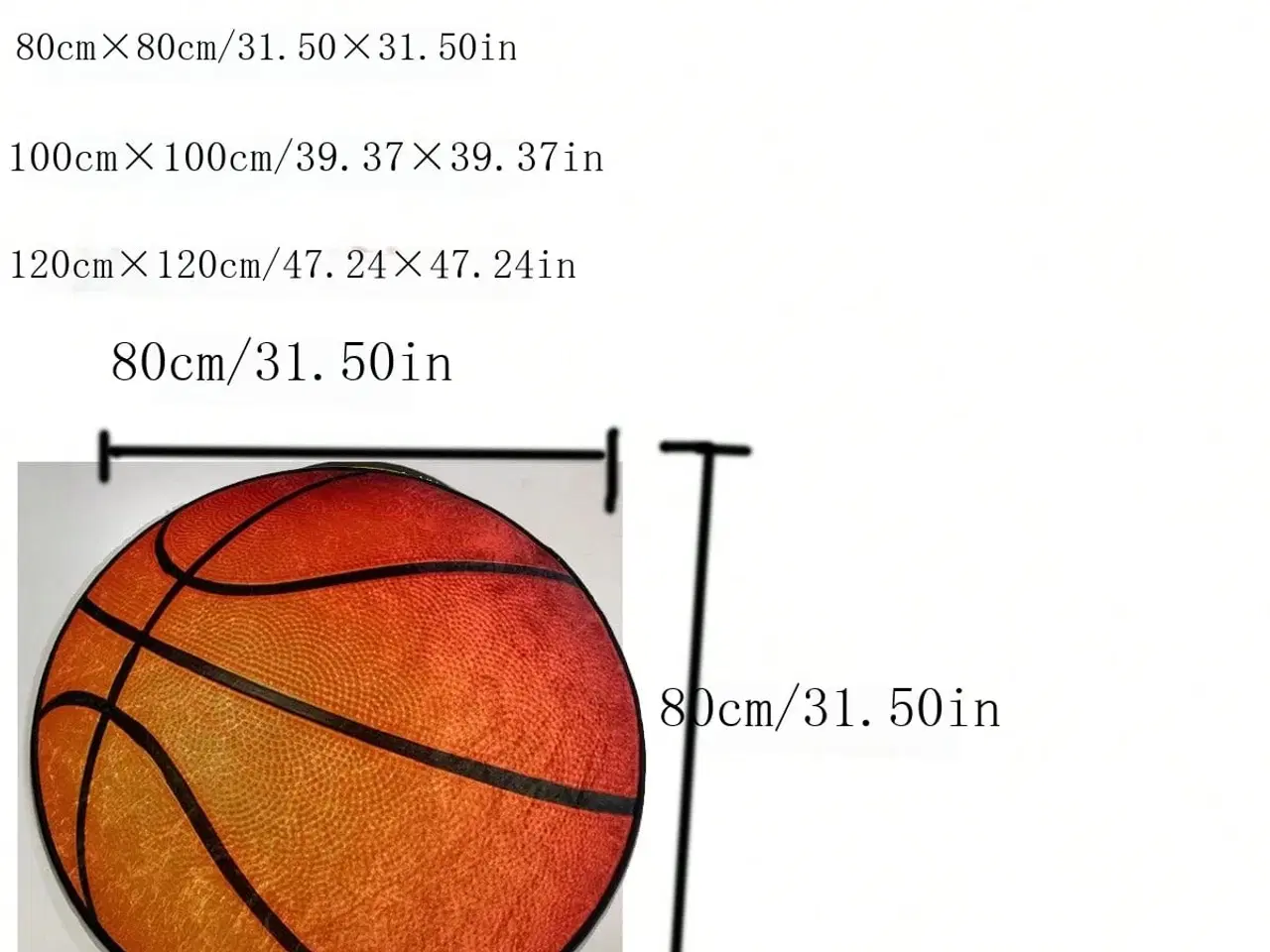 Billede 6 - gulvmåtte i basketball form runde tæpper