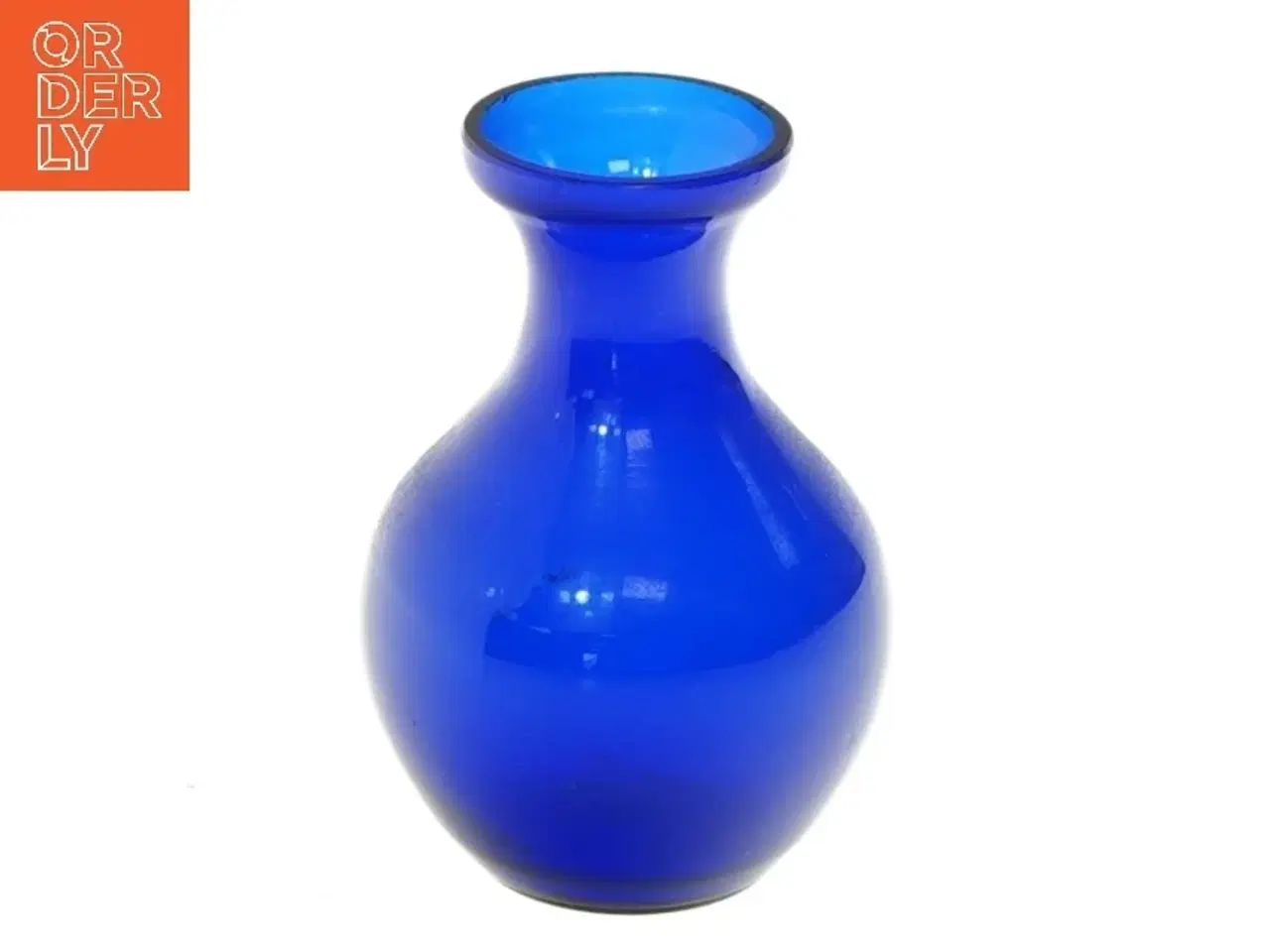 Billede 1 - Lille blåt glasvase (str. 9 cm)