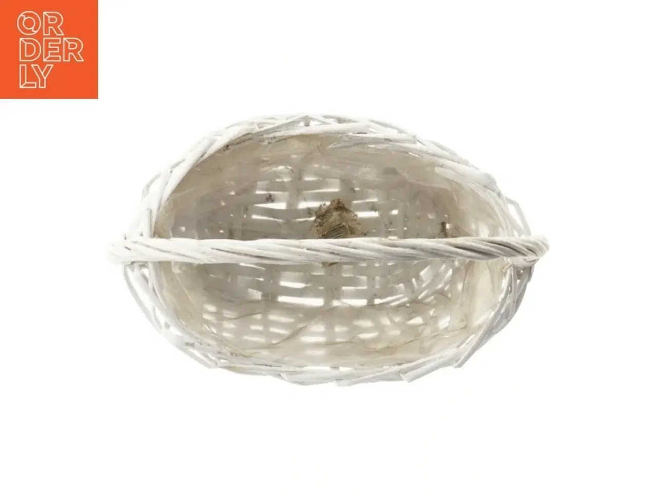 Billede 2 - Hvid fletkurv med hank (str. 25 cm)