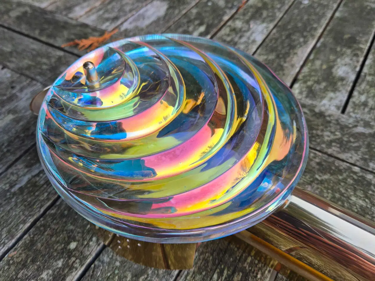 Billede 6 - Modernistisk væglampe i messing og glas 