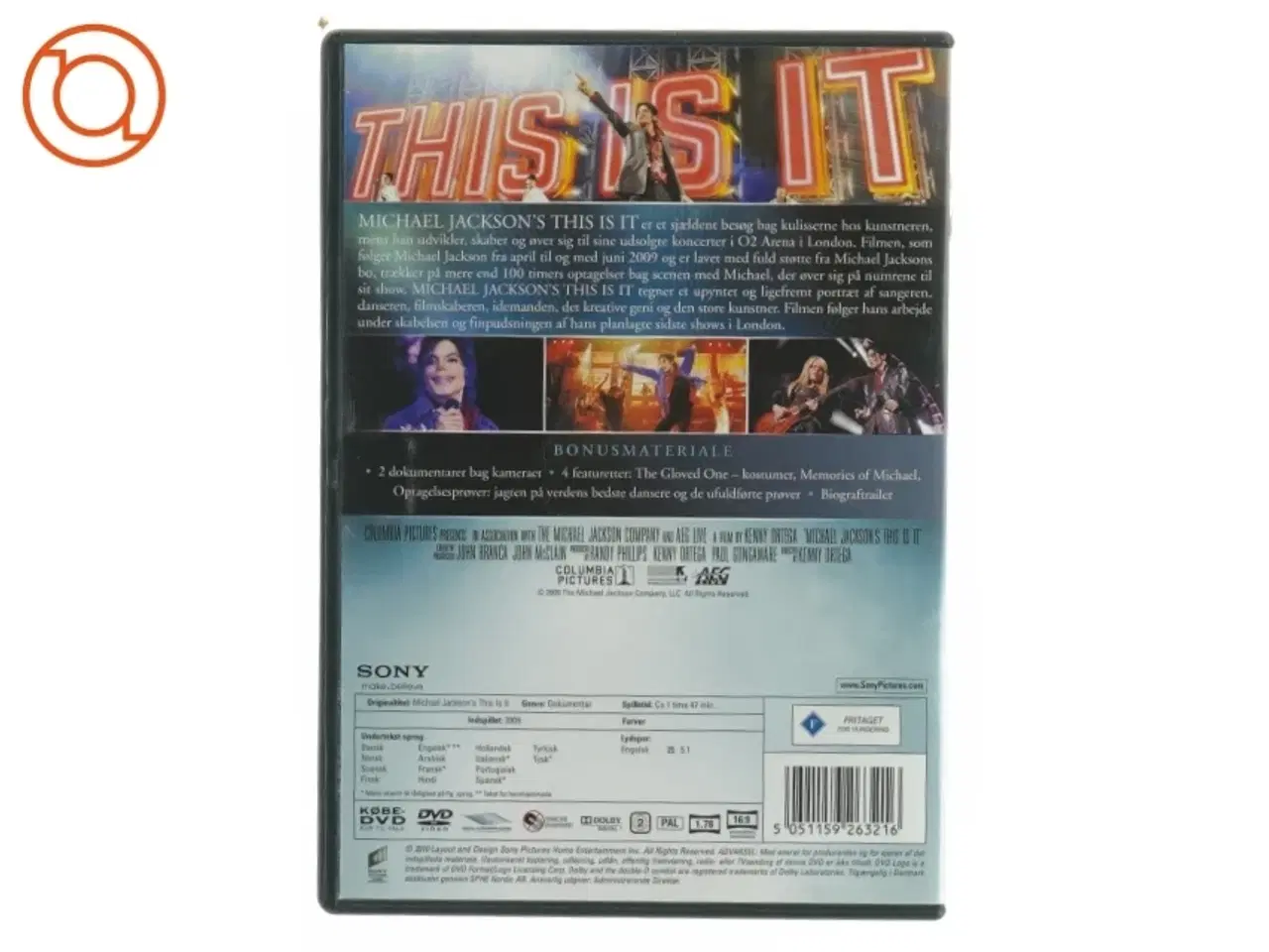 Billede 2 - Michael Jackson tThis is it Dvd