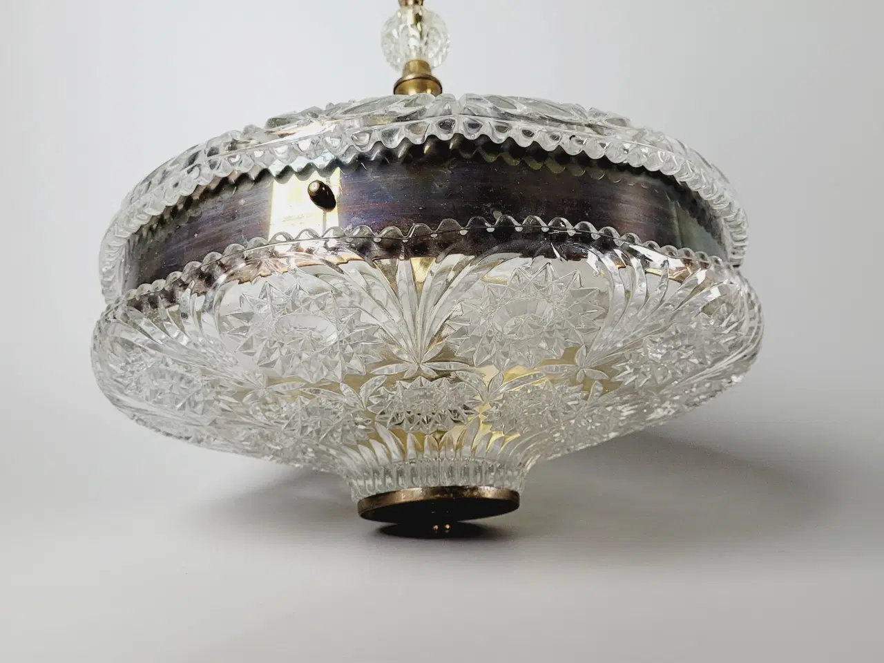 Billede 5 - ⭐️· Stor Vintage Loftslampe i Støbt Krystalglas